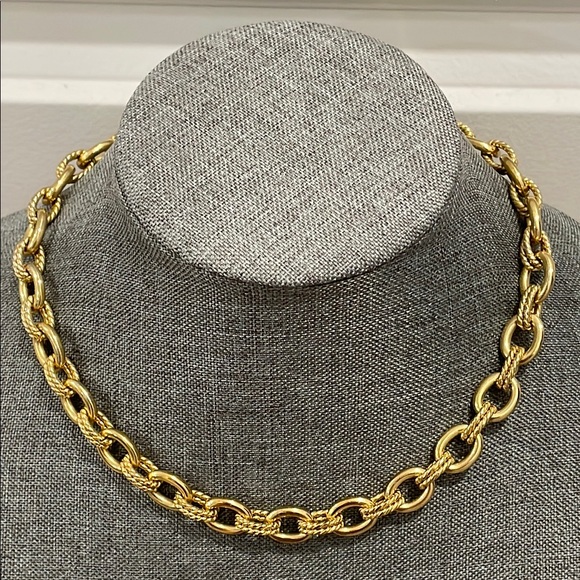 Milor Jewelry - Milor Stainless Steel Gold-Tone Rope Link Chunky Necklace